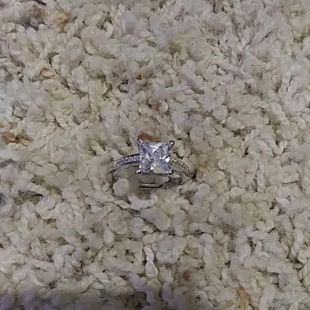 Real diamond and real silver ring